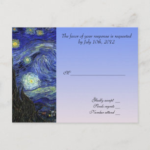 bröllop-mottagningskort, van gogh-stjärnkväll vykort
