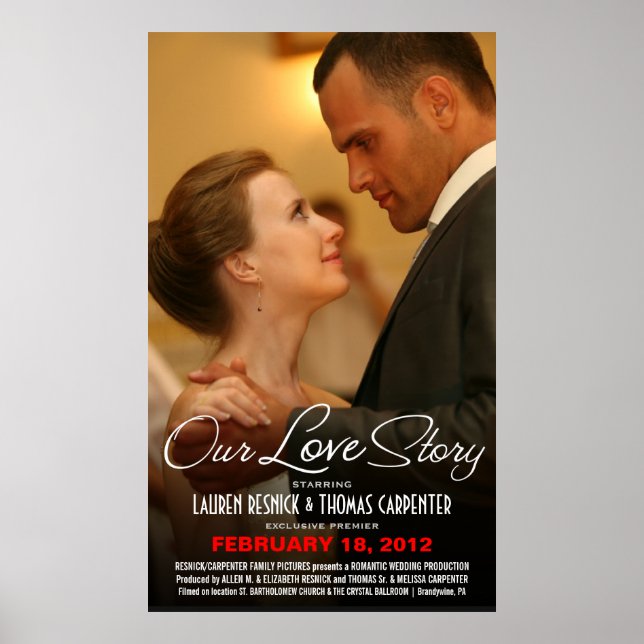 Bröllop Movie Poster - Engagment Photo Template (Framsidan)