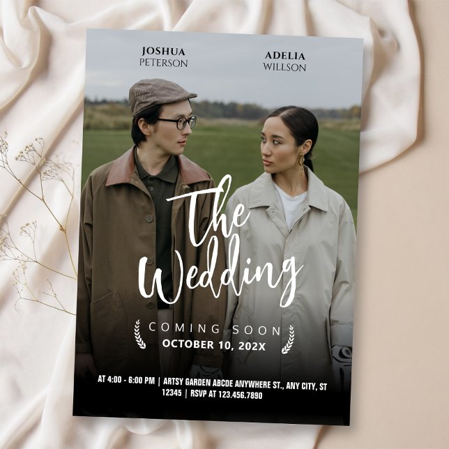 BRÖLLOP MOVIE POSTER MINIMAL ROMANTIK PHOTO INBJUDNINGAR (Skapare uppladdad)