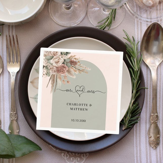 Bröllop mr rosa Arch sage Pappersservett (Skapare uppladdad)