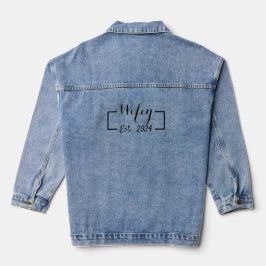 bröllop Mrs. etablerad denim