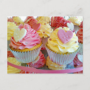 Bröllop Muffinsar med Fondant Hearts Vykort