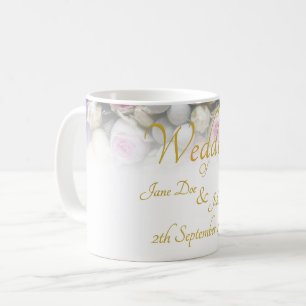 Bröllop Mugg - Brid med färgad bröllop bouquet