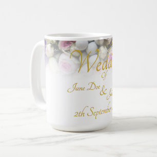 Bröllop Mugg - Brid med färgad bröllop bouquet