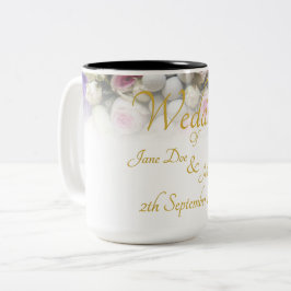 Bröllop Mugg - Brid med färgad bröllop bouquet