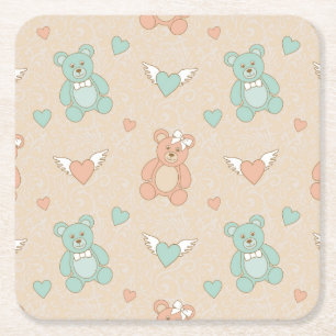 Bröllop-nallar Underlägg Papper Kvadrat