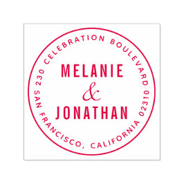 Bröllop Namn Skapar din egen Returadress i rundan Självfärgande Stämpel