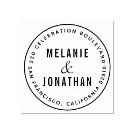 Bröllop Namn Skapar din egen Returadress i rundan Stämpel