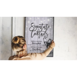 Bröllop Namnteckning Drink Menu Champagne Glass Wo Poster