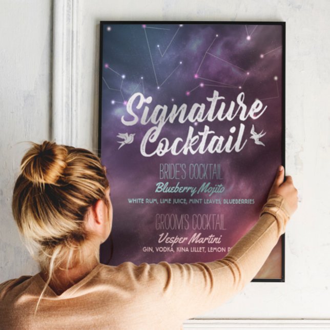 Bröllop Namnteckning Drink Menu Galaxy Constellati Poster (Skapare uppladdad)