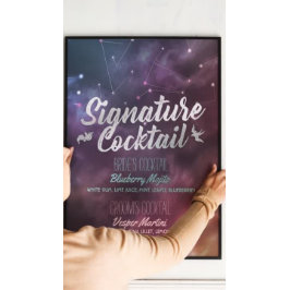 Bröllop Namnteckning Drink Menu Galaxy Constellati Poster