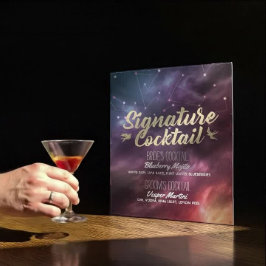 Bröllop Namnteckning Drink Menu Galaxy Constellati Poster