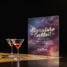 Bröllop Namnteckning Drink Menu Galaxy Constellati Poster