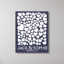 bröllop namnteckning gäst bok hjärta och välj färg canvastryck