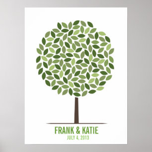 Bröllop Namnteckning Träd Poster