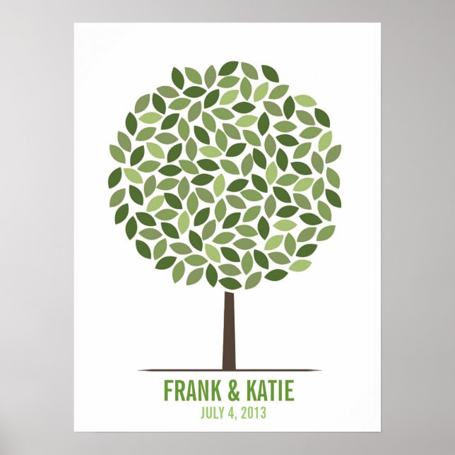 Bröllop Namnteckning Träd Poster (Framsidan)