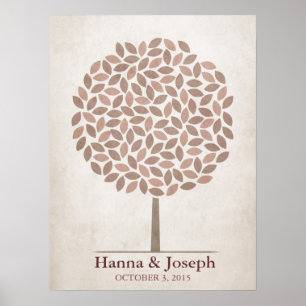 Bröllop Namnteckning Träd - Rustic Fall Poster