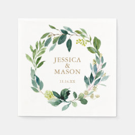 Bröllop Napkin Greenery Cocktail Napkin Pappersservett