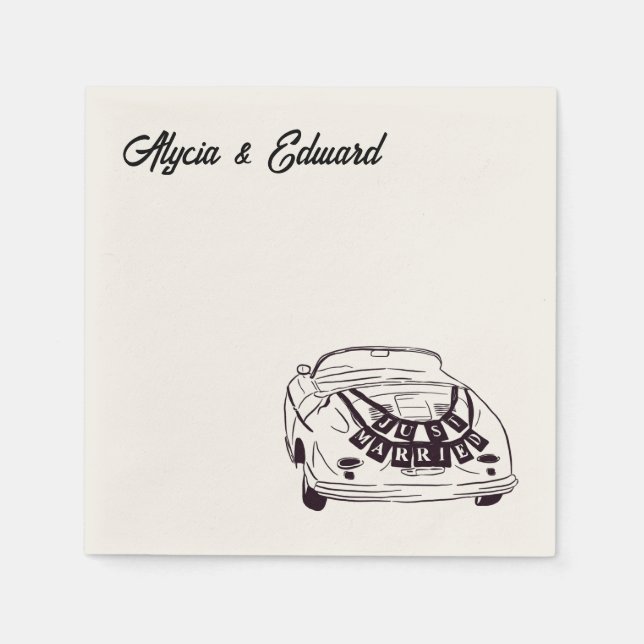 Bröllop Napkins. Anpassa cocktail-blöjor. Pappersservett (Framsidan)