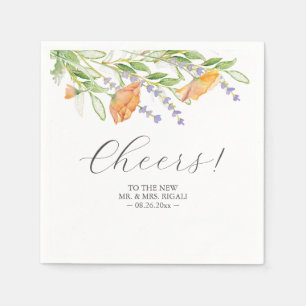 Bröllop Napkins Botanical Wildblommor Pappersservett