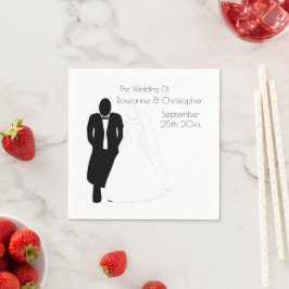 Bröllop Napkins Bride Groom Pappersservett