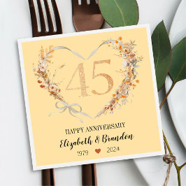 Bröllop Napkins i Modern Lycklig 45-årsdagen Pappersservett