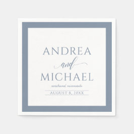 Bröllop Napkins | Luxe Calligraphy (Dusty Blue) Pappersservett