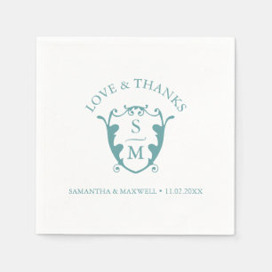 Bröllop Napkins Template Anpassningsbar Monogram V Pappersservett