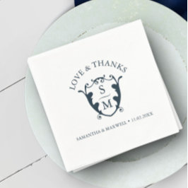 Bröllop Napkins Template Anpassningsbar Monogram V Pappersservett