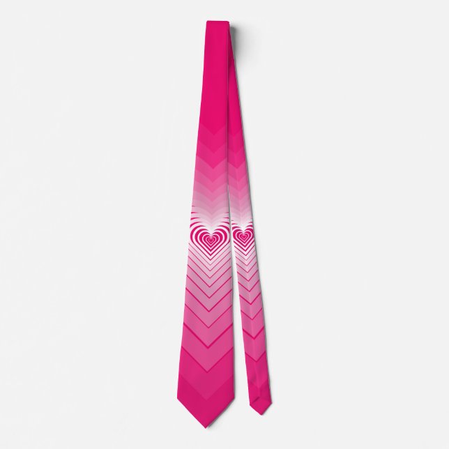 Bröllop Neck Tie Rosa Hearts Slips (Framsida)