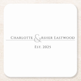 Bröllop Newlyweds Underlägg Papper Kvadrat