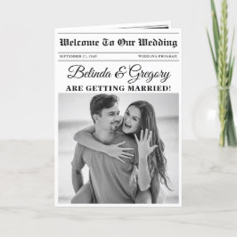 Bröllop Newspaper Roligt Photo Order of Service Program