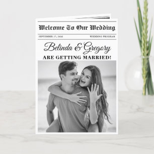 Bröllop Newspaper Roligt Photo Order of Service Program