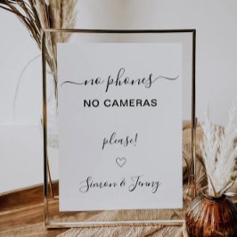 Bröllop No Devices Sign, No Telefoner No Cameras Inbjudningar