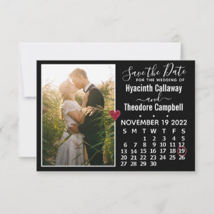 Bröllop November 2022 Calendar Photo Black Spara Datumet