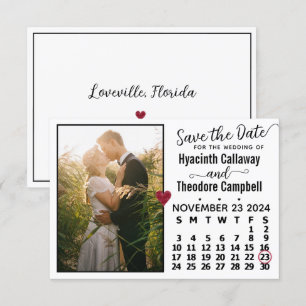 Bröllop November 2024 Calendar Anpassningsbar Phot Spara Datumet