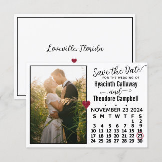 Bröllop November 2024 Calendar Anpassningsbar Phot Spara Datumet
