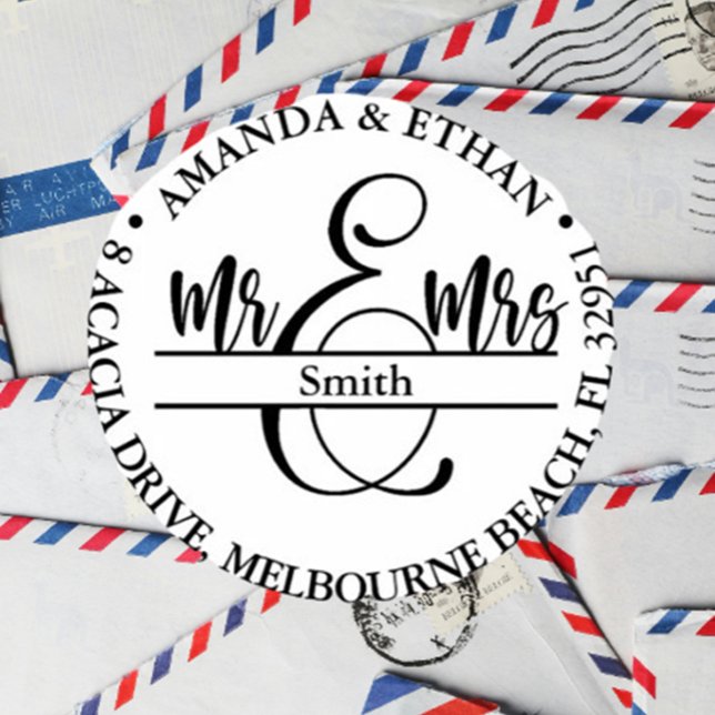 Bröllop Ny adress Självfärgande Stämpel (Make sharing your new address effortless with our Wedding New Address Self-inking Stamp)