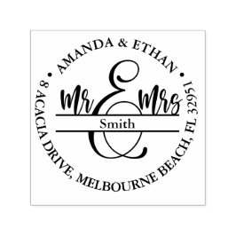 Bröllop Ny adress Självfärgande Stämpel