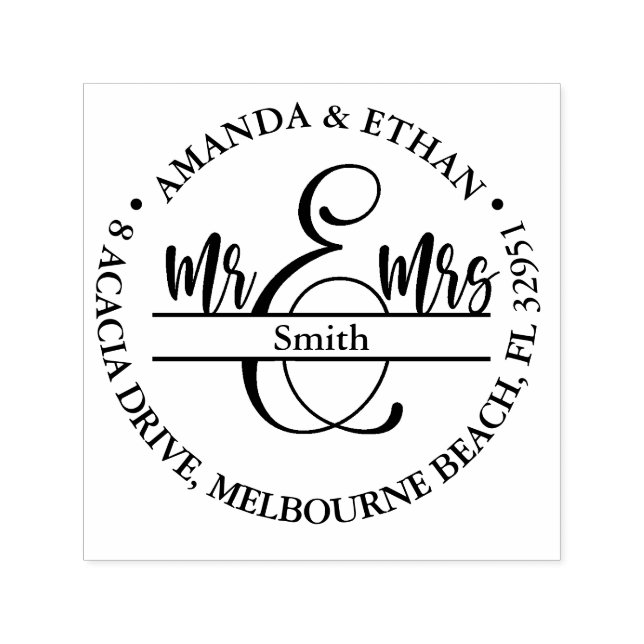 Bröllop Ny adress Självfärgande Stämpel (Design)