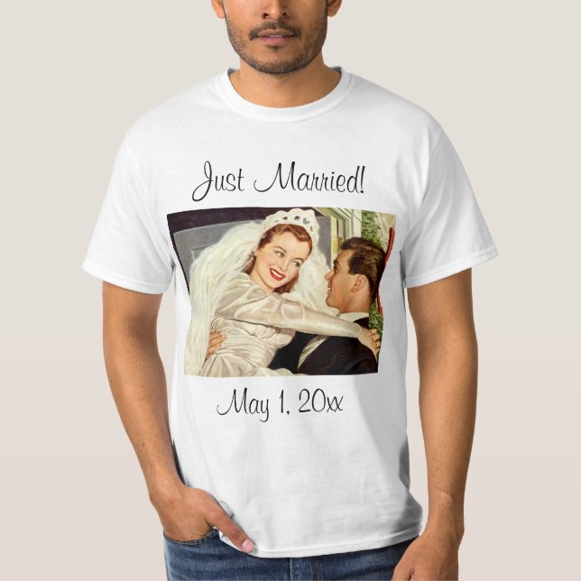 Bröllop nyförlovade, lycklig brud och brudgum tröja (Framsida)