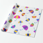 Bröllop och baby shower presentpapper<br><div class="desc">Söt paraplytryckt inslagspapper.</div>