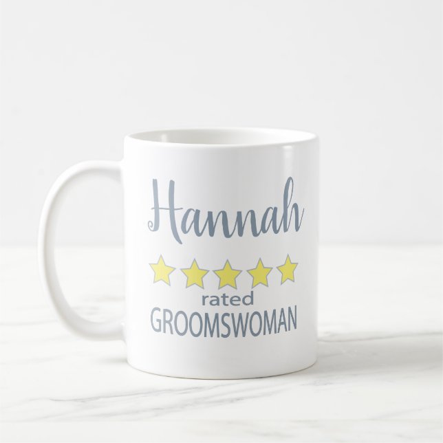 Bröllop och Brudparty 5-stjärnig Groomswoman Kaffemugg (Vänster)