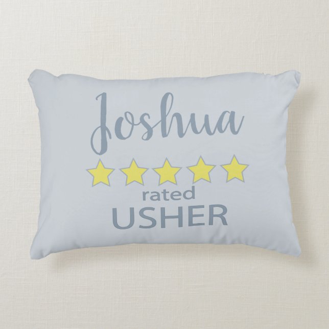 Bröllop och brudparty 5 stjärnors vaktmanskap prydnadskudde (Framsidan)