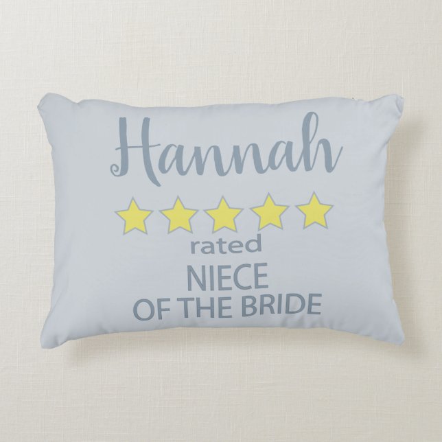 Bröllop och Brudtärna 5 stjärnor Brudens systerdot Prydnadskudde (Framsidan)