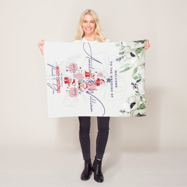 Bröllop och jultomten Blanket Fleecefilt (På plats)