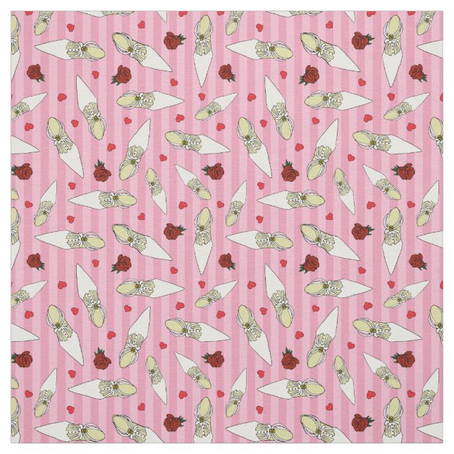 Bröllop och Möhippa Rosa Shoes Patterned Tyg (Provkarta)