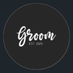 Bröllop och några matchande skal och fler bla runt klistermärke<br><div class="desc">Bröllop och några matchande gåvor och mer svart groom Est. 2025 - Groom Gift</div>