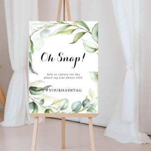 Bröllop Oh Snap Watercolor Eucalyptus Greenery Poster