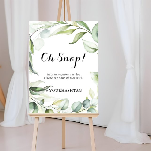 Bröllop Oh Snap Watercolor Eucalyptus Greenery Poster (Skapare uppladdad)